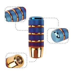 9.5cm phổ không trượt hộp số tay hợp kim nhôm có khía Shifter đòn bẩy Knob bị cháy màu xanh Gear Shift Knob - Product Image 3