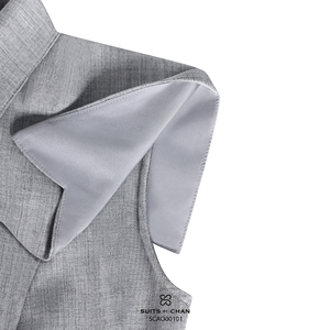 ODM OEM Women's Elegant Gray Button Woven Sailor Collar Tailored <b>Blouse</b> Sleeveless Office Chic Top Polyester Spandex MELA - Product Image 5