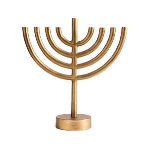 Menorah en laiton finition or pour la décoration de la maison - Product Image 2