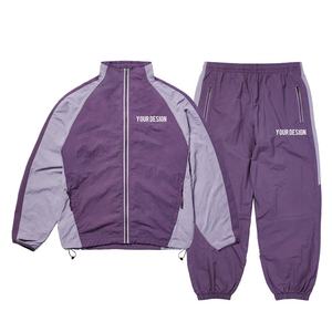 Premium Nylon Zipper Windbreaker <b>Set</b> Custom Wholesale Factory Supplier USA Casual Autumn Streetwear Jacket Pants Outfit - Product Image 1