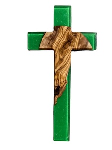 Cruz hecha a mano de madera de olivo de resina epoxi de gran venta, perfecta para boda, bautismo, inauguración de la casa, regalos de cumpleaños y Navidad, nuevo - Product Image 6