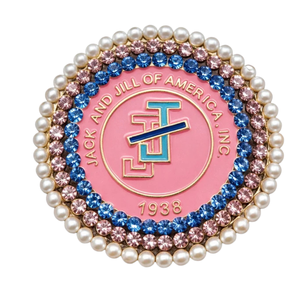 Broche en strass rose avec bordure en cristal bleu, élégante, accessoire de mode pour femme, fille, cadeau de fête, décoration - Product Image 1