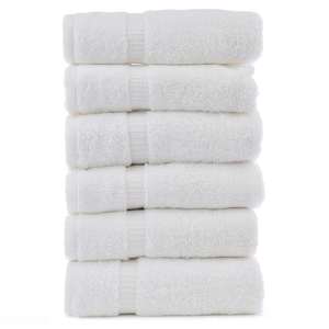 Ensemble de serviettes de bain en coton éponge blanc 100% coton, 500-600 g/m², logo personnalisé, séchage rapide, légères et confortables pour hôtels et maisons - Product Image 1