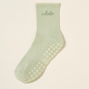 <b>Custom</b> Logo Mint Green <b>Grip</b> Yoga <b>Socks</b> Non Slip <b>Grip</b> <b>socks</b> Heart Dot Sole Stretch Sports <b>Socks</b> for Home Workout - Product Image 1