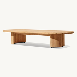 Ensemble de canapés de jardin en teck de style moderne et décontracté de haute qualité avec table basse pour meubles de jardin - Striata - Product Image 6