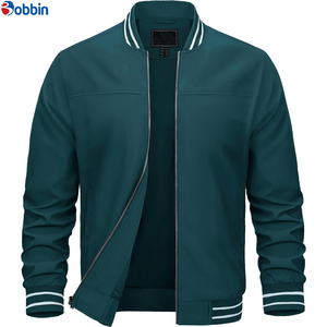 Chaqueta Varsity Personalizada Más Vendida, Chaqueta Bomber Negra para Hombre, Color Sólido, Cierre de Cremallera, Cuello Alto, Ropa Casual de Otoño - Product Image 5
