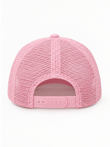 Casquette Trucker 5 Panneaux Rose Pastel en Gros avec Logo Personnalisé Mignon, Écusson Tissé, Dos en Maille Respirante et Fermeture Snapback Ajustable - Product Image 3