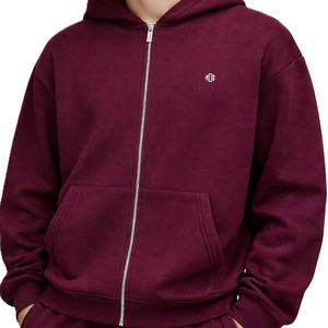 Sudadera con Capucha de Alta Calidad 100% Algodón Felpa, Cierre Completo, para Hombre, Talla Grande, Estilo Urbano, Logotipo Personalizado, Producción OEM - Product Image 4