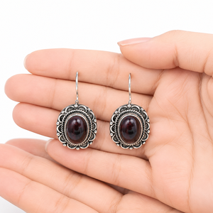 Pendientes Colgantes Clásicos de Plata Oxidada con Amatista, Regalo de Aniversario para Mujer, Venta al por Mayor, Proveedor ARTS - Product Image 3