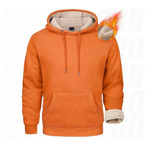 Mens Winter Heavy Pullover Hoodie With Soft Sherpa Fleece Lining Thick Hooded Sweatshirt Featuring Strong Double Needle Stitch - Product Image 1