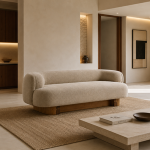 Sofá Moderno de Lujo Curvo Tapizado con Base de Madera Sólida para Sala de Estar, Apartamento, Hotel, Villa, Resort, Muebles de Salón - Product Image 5