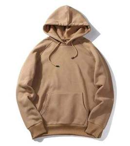 เสื้อฮู้ดผู้ชายสีพื้น แขนยาว ผ้าฝ้ายฟลีซ 100% ใส่ได้ในฤดูใบไม้ร่วง - Product Image 1