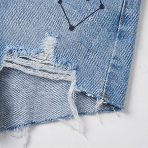 Women Stretch Denim Shorts Customized Color Ripped Jeans Close Fitting <b>Butterfly</b> Print Pants Summer Casual Streetwear - Product Image 6