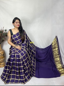 Sari de Seda Modal Pura Gajji Ghatchola Bandhani |   Sari de Boda Artesanal Tradicional de Gujarat - Product Image 1