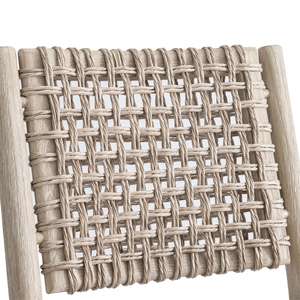 Silla de comedor de madera de teca maciza con asiento y respaldo de ratán tejido a mano – Estilo escandinavo para hoteles, cafeterías y muebles para el hogar - Product Image 5