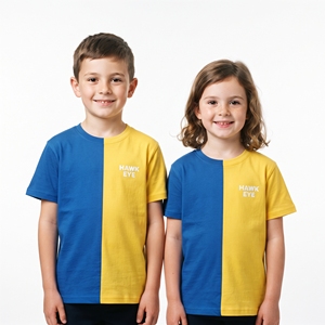 T-shirts décontractés unisexes à col rond bicolore pour enfants, à manches courtes, pour garçons et filles, vêtements décontractés, fournisseurs en gros - Product Image 5
