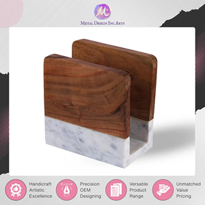 Porta Servilletas de Madera de Acacia y Mármol Personalizable de Proveedor Indio a un Precio Excepcional para Compradores al por Mayor - Product Image 3