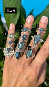 Blue <b>Labradorite</b> 92.5 Sterling Silver <b>Ring</b> – Mixed Shape Gemstone Statement Jewelry - Product Image 3