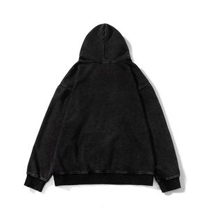 เสื้อฮู้ดดี้ผู้ชายทรงโอเวอร์ไซส์แบบย้อมสีเอซิด ขายดี พิมพ์โลโก้ได้ตามต้องการ สไตล์สตรีทแวร์ สีซีดแบบซันเฟด ผลิตตามแบบ ODM ระบายอากาศได้ดี ผ้าฝ้าย 100% แห้งเร็ว - Product Image 1