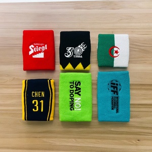 Custom Soft <b>Tennis</b> <b>Wrist</b> <b>Support</b> with <b>Wrist</b> Health Elastic Sports Sweat Band Flat Knitted Cotton & Nylon Jacquard Logo - Product Image 1