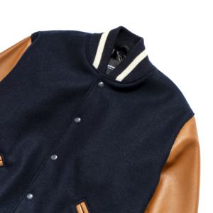 Chaqueta universitaria bordada de chenilla personalizable con logotipo frontal de lana impermeable y transpirable para hombres y mujeres, informal de invierno - Product Image 3