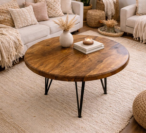 Coastal <b>rustic</b> Look Coffee <b>Table</b> in Natural Modern Home Decor Centerpiece Stylish <b>Wooden</b> <b>Table</b> for Living Room Accent Furniture - Product Image 4