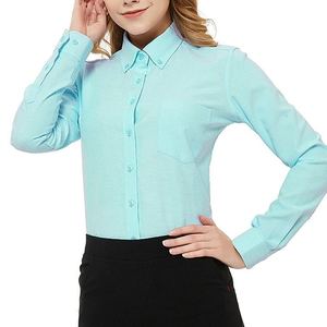 เสื้อเชิ้ตทำงานสตรีแบบกำหนดเองเสื้อเบลาส์ออฟฟิศแขนยาวแนวลำลองเป็นมิตรกับสิ่งแวดล้อมระบายอากาศได้ดีผ้าฝ้าย100% ทรงดินสอ - Product Image 2