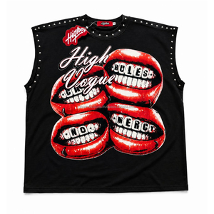 เสื้อกล้ามทรงโอเวอร์ไซส์ สตรีทแวร์ ออกกำลังกาย ทรงครอป ทรงปกติ ผ้าเปล่า 100% สำหรับพิมพ์ลาย เสื้อยืดแขนกุด เสื้อกล้ามผู้ชาย - Product Image 4