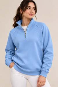 Custom Quarter-Zip Pullover Sweatshirt | Premium <b>Raglan</b> Sleeve Fleece <b>Top</b> | OEM & ODM Apparel Manufacturer - Product Image 4