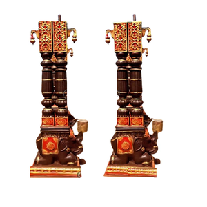 Modern Square Teak Wood <b>Elephant</b> Base Pillars Wedding Mandaps Party <b>Decorations</b> Portable Stylish Indian Theme Chairs Shobha Jain - Product Image 1