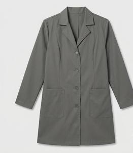Blouse de laboratoire unisexe personnalisable grise en coton et polyester tissé, uniforme d'hôpital à manches longues avec poches, détection d'aiguilles, service OEM - Product Image 1