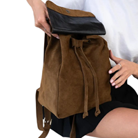 Neues Design Brauner Wildleder Vintage Mode Damen Kleid Herren Damen Luxus Echtes Tragbares Leichtgewicht-Rucksack aus Baumwolle