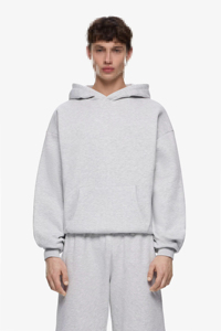 Conjunto Deportivo Unisex Gris con Sudadera de Cierre de Cremallera, Corte Holgado Informal, Cintura Elástica, Bolsillos Laterales, Ropa Deportiva Ligera de Algodón - Product Image 4