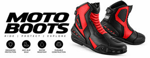 Motorcycle Leather Racing <b>Shoes</b> Reinforced Motorbike Protective Boots with Ankle Support CE Certified Non-Slip Rubber Sole - Product Image 2