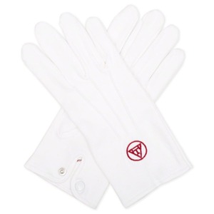 Guantes de Algodón Bordados Masónicos del Maestro Masón - [Blanco] Símbolo Masónico Bordado - Product Image 5