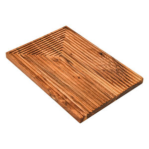 Custom Design Handmade Eco-Friendly Square Wooden <b>Serving</b> <b>Platter</b> Acacia Wood Zig Zag Pattern Dining Tabletop Decor Salad Fruit - Product Image 4