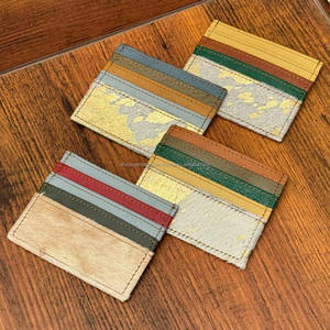 Cheapest Factory Wholesale Men & Women Slim Recycled Leather Minimalist <b>Wallets</b> Credit <b>Card</b> <b>Holder</b> Portable Front Pocket <b>Wallets</b> - Product Image 4