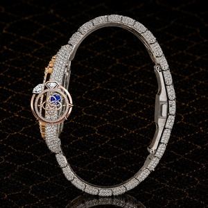 Montre bracelet de luxe haut de gamme en moissanite pour homme, entièrement sertie de pierres - Product Image 4
