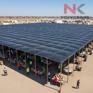 ผ้าใบกันน้ำสำหรับงานหนัก ผลิตโดย NGO วัสดุเคลือบผิว ทนทานต่อสภาพอากาศ ใช้สำหรับงานก่อสร้างบ้านพักชั่วคราวและที่พักพิง - Product Image 1