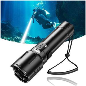 CITICITY 1400LM Scuba Diving Flashlight <b>LED</b> Waterproof IP68 5000mAh Battery 300m Long 200M Depth Aluminum Alloy - Product Image 1