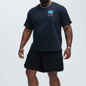 Shorts en jean pour homme, style streetwear, avec logo personnalisé, broderie 3D, coton biologique, imprimé, chaînes et pierres, taille élastique, couleur unie, décontracté - Product Image 3
