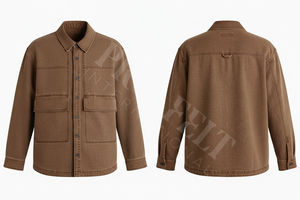 Autumn Outerwear Casual Dress Shirts <b>Jacket</b> Cotton Work Long Sleeve Button Front Pocket Utility Shirt 100% Cotton Dress Shirts - Product Image 2