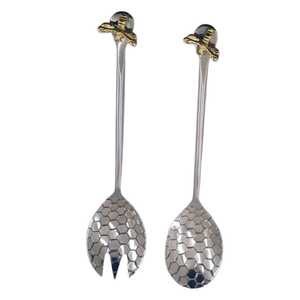Latest High Standard Quality Metal Honey Comb Pattern <b>Serving</b> <b>Spoon</b> and Fork 18/10 - Product Image 1