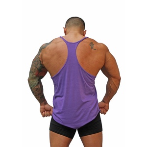 Camiseta de tirantes de LICRA/poliéster transpirable de secado rápido para hombre, camiseta sin mangas de entrenamiento de talla grande para gimnasio - Product Image 2