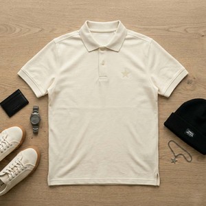 เสื้อยืดผู้ชายแบบถักลายดาวโทนสี ป้องกันรอยยับ สกรีนโลโก้ตามสั่ง ขายส่ง สำหรับสตรีทแวร์ แขนสั้น สไตล์ลำลอง - Product Image 5