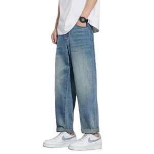 ARZINEN INDUSTRY Pantalones Vaqueros Anchos de Mezclilla para Hombre, Cintura Media, Lavado Nieve, Estilo Vintage, 100% Algodón, Tejido Sólido, Ecológicos, Casuales - Product Image 2