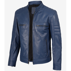 Chaqueta de Cuero Genuino de Vaca Azul para Hombre, Modelo 2026, OEM, Superventas, Alta Calidad, Bajo MOQ, Precio Bajo, Chaqueta de Invierno con Calefacción, a la Moda - Product Image 3