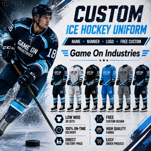On-Ice Match Performance Hockey Uniform Package Custom Printed Graphics, Crests & Player IDs - Durable Sportswear Manufacturer - Product Image 1