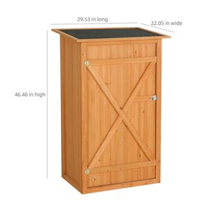 Armadio da Giardino Impermeabile per Esterni, Casetta Porta Attrezzi in Legno con Tetto Piatto e Porta con Serratura per Stoccaggio all'Aperto - Product Image 4