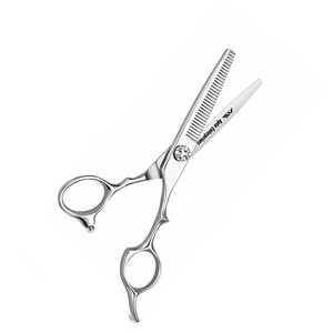Ciseaux pour cheveux clairsemés en acier inoxydable, ciseaux professionnels avec vis de tension réglable, poignée ergonomique décalée, ultra-affûtés - Product Image 5